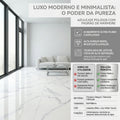 【Entrega gratuita até casa em Soyo】Porcelanato Calacatta White 800x800mm Polido Integral Veios Cinza Naturais Anti-derrapante