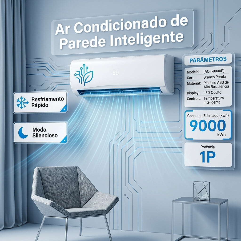 Ar Condicionado Split Fixxe 1P 9000 BTU Inteligente Resfriamento Rápido Modo Silencioso