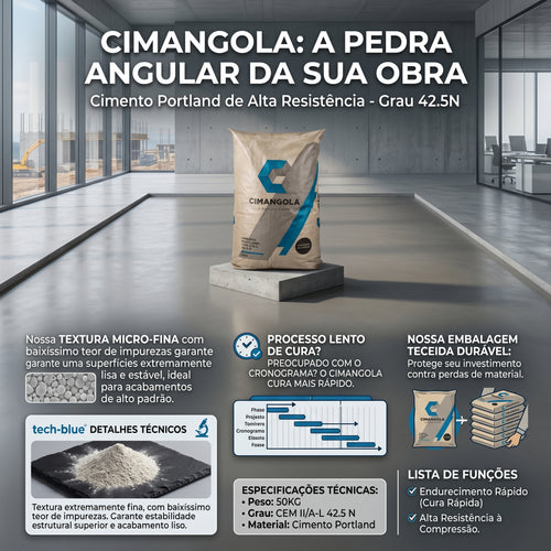 Cimento Cimangola 42.5N Portland | Alta Resistência e Endurecimento Rápido