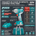 Chave de Impacto Sem Fio Motor BL TOTAL Plataforma P20S para Mecânica Automotiva e Reformas