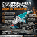 Esmerilhadeira Angular Multifuncional TOTAL 3000W Disco 230mm Motor Cobre Industrial