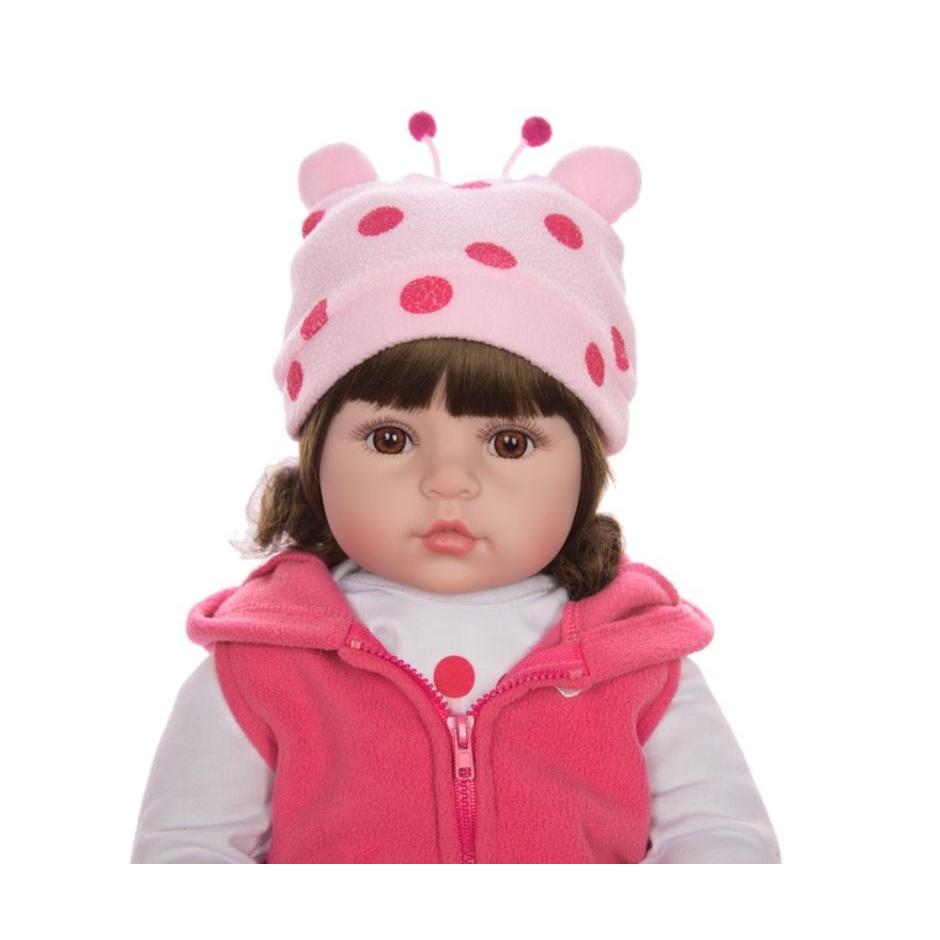 Bebê Reborn Boneca Realista Girafinha Luxo Em Silicone Pode Dar Banho Envio Imediato