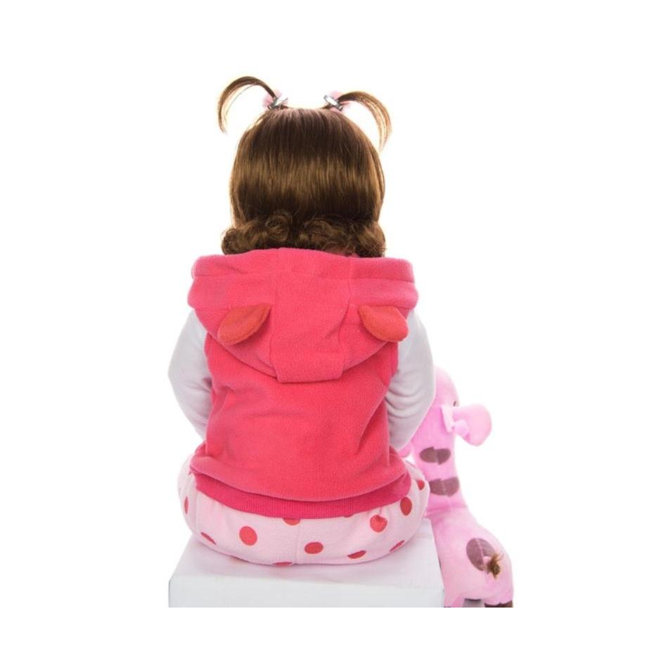 Bebê Reborn Boneca Realista Girafinha Luxo Em Silicone Pode Dar Banho Envio Imediato