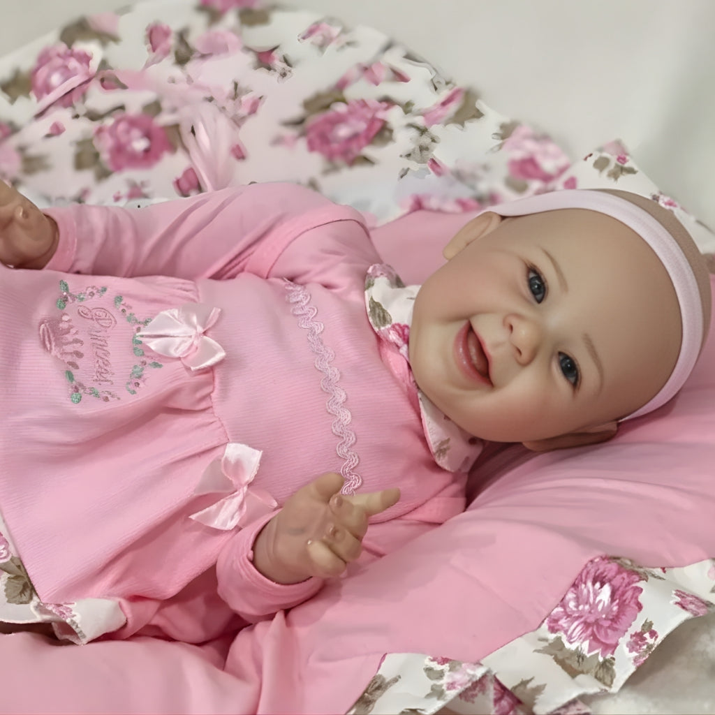 Bebê Reborn Menina Realista Toma Banho Enxoval Completo 50cm