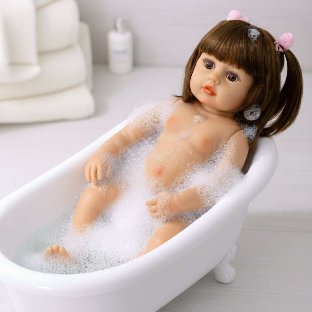 Bebê Reborn Boneca Realista Girafinha Luxo Em Silicone Pode Dar Banho Envio Imediato