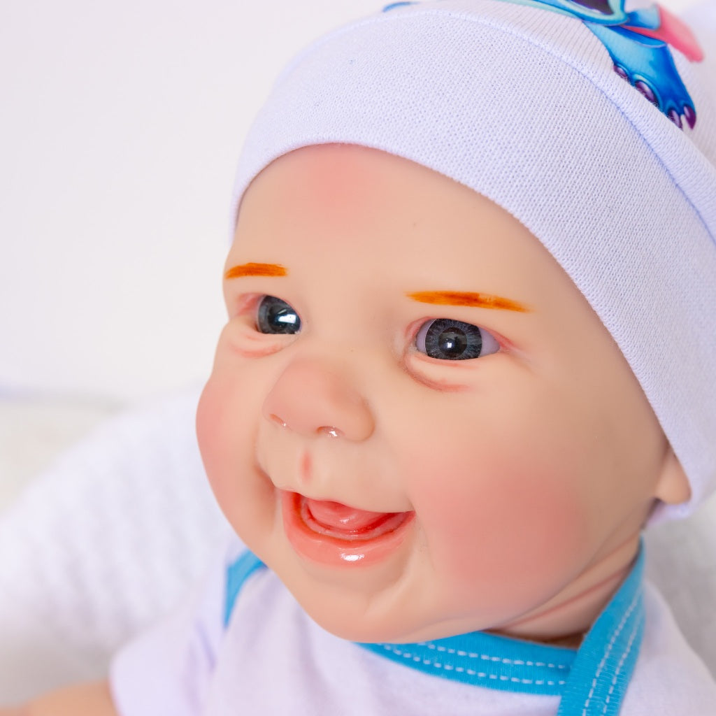 Bebê Reborn Boneco Stitch Menino Original Realista de Silicone Pode Dar Banho