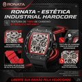 Relógio Ronata Racing Fibra de Carbono | Mecânico Esqueleto Automático Cronógrafo